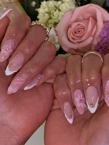 3D gel flower nails